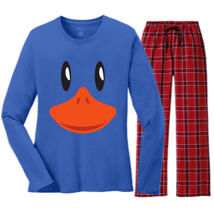 Cute Duck Face Awesome Halloween Costume Gift Women's Long Sleeve Flannel Pajama Set 