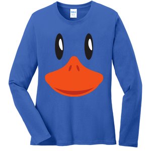 Cute Duck Face Awesome Halloween Costume Gift Ladies Long Sleeve Shirt