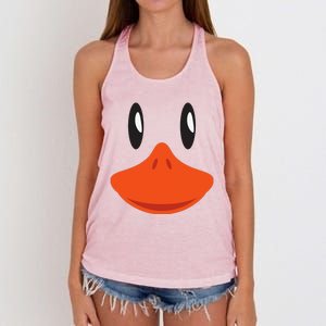 Cute Duck Face Awesome Halloween Costume Gift Women's Knotted Racerback Tank