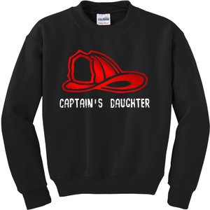 Captains Daughter Firefighter Gift Fire Company Kids Sweatshirt