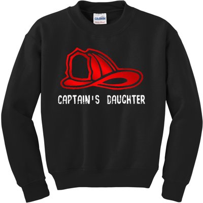 Captains Daughter Firefighter Gift Fire Company Kids Sweatshirt