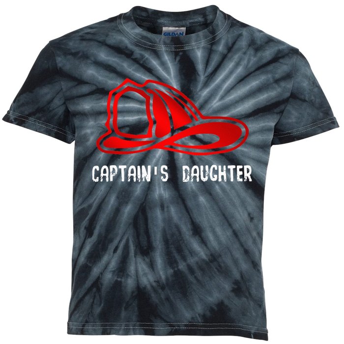 Captains Daughter Firefighter Gift Fire Company Kids Tie-Dye T-Shirt