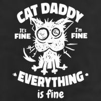 Cat Daddy Funny Black Cat Father's Day It's Fine I'm Fine 15oz Campfire Ceramic Mug
