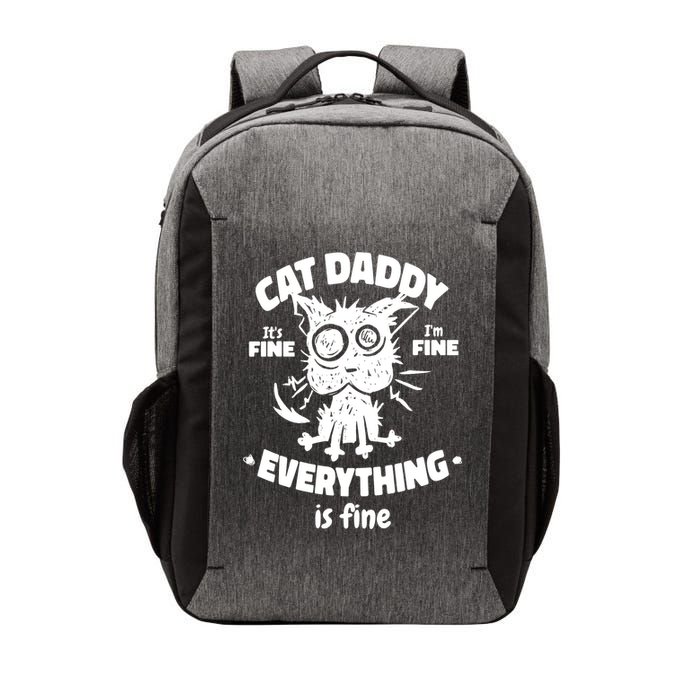 Cat Daddy Funny Black Cat Father's Day It's Fine I'm Fine Vector Backpack