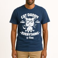 Cat Daddy Funny Black Cat Father's Day It's Fine I'm Fine Tall T-Shirt