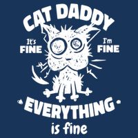 Cat Daddy Funny Black Cat Father's Day It's Fine I'm Fine Drawstring Bag