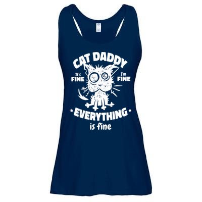 Cat Daddy Funny Black Cat Father's Day It's Fine I'm Fine Ladies Essential Flowy Tank