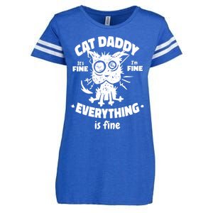 Cat Daddy Funny Black Cat Father's Day It's Fine I'm Fine Enza Ladies Jersey Football T-Shirt