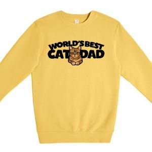 Cat Dad Funny Cat Person Humor Gift Premium Crewneck Sweatshirt