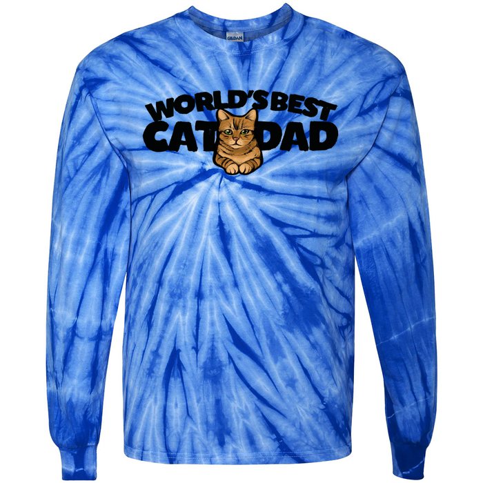 Cat Dad Funny Cat Person Humor Gift Tie-Dye Long Sleeve Shirt