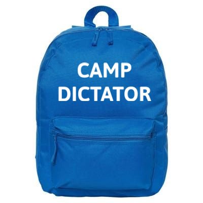 Camp Dictator Funny Camp Director And Counselor Camp Leader Gift 16 in Basic Backpack