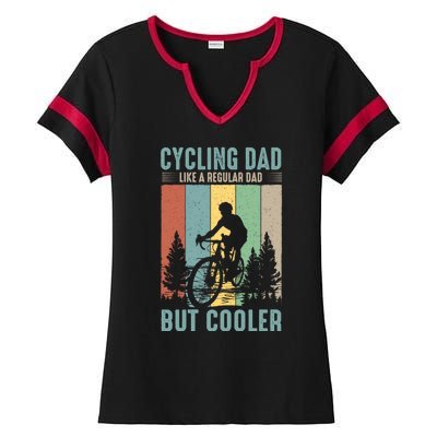 Cycling Dad Father's Day Funny Vintage Ladies Halftime Notch Neck Tee