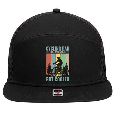 Cycling Dad Father's Day Funny Vintage 7 Panel Mesh Trucker Snapback Hat