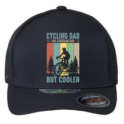 Cycling Dad Father's Day Funny Vintage Flexfit Unipanel Trucker Cap