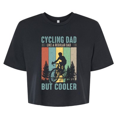 Cycling Dad Father's Day Funny Vintage Bella+Canvas Jersey Crop Tee