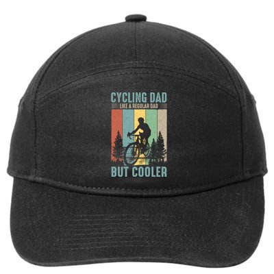 Cycling Dad Father's Day Funny Vintage 7-Panel Snapback Hat