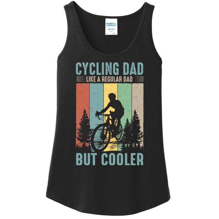 Cycling Dad Father's Day Funny Vintage Ladies Essential Tank