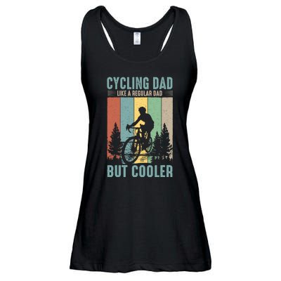 Cycling Dad Father's Day Funny Vintage Ladies Essential Flowy Tank