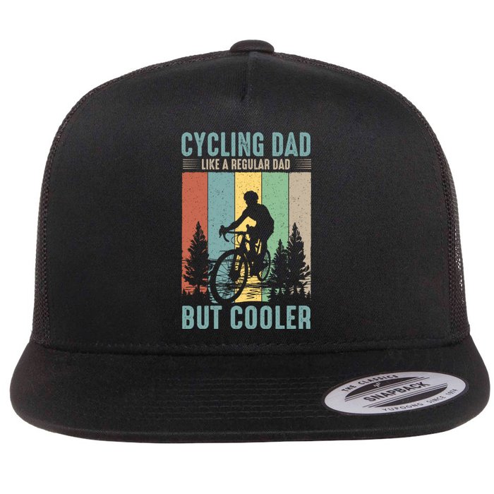 Cycling Dad Father's Day Funny Vintage Flat Bill Trucker Hat