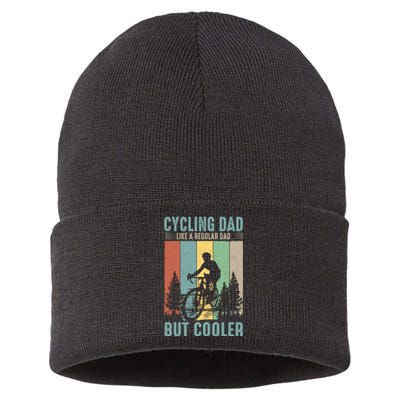 Cycling Dad Father's Day Funny Vintage Sustainable Knit Beanie