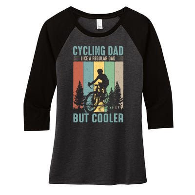 Cycling Dad Father's Day Funny Vintage Women's Tri-Blend 3/4-Sleeve Raglan Shirt