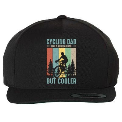 Cycling Dad Father's Day Funny Vintage Wool Snapback Cap