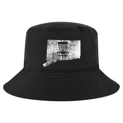 Connecticut Disc Golf State With Basket Distressed Cool Comfort Performance Bucket Hat