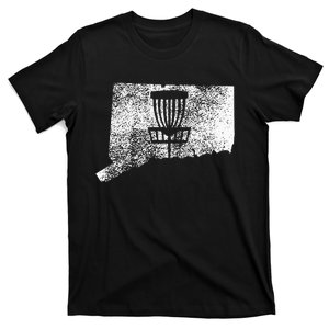 Connecticut Disc Golf State With Basket Distressed T-Shirt