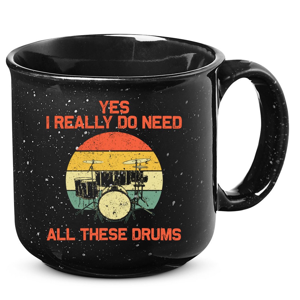 Cool Drumming Gifts Drummer Accessories & Stuff 15oz Campfire Ceramic Mug