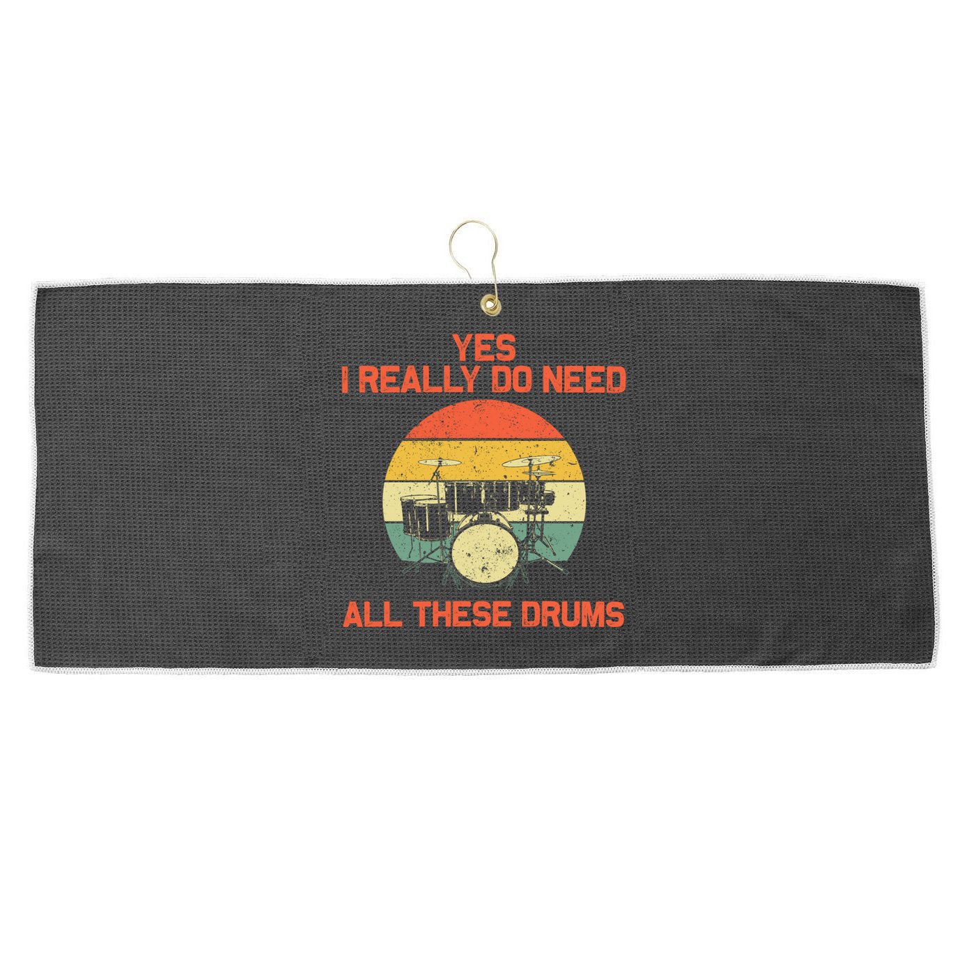 Cool Drumming Gifts Drummer Accessories & Stuff Large Microfiber Waffle Golf Towel