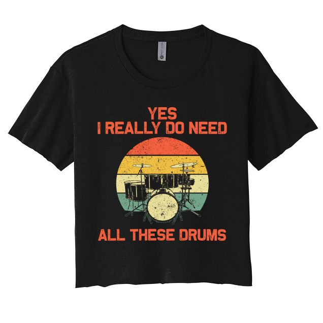 Cool Drumming Gifts Drummer Accessories & Stuff Crop Top