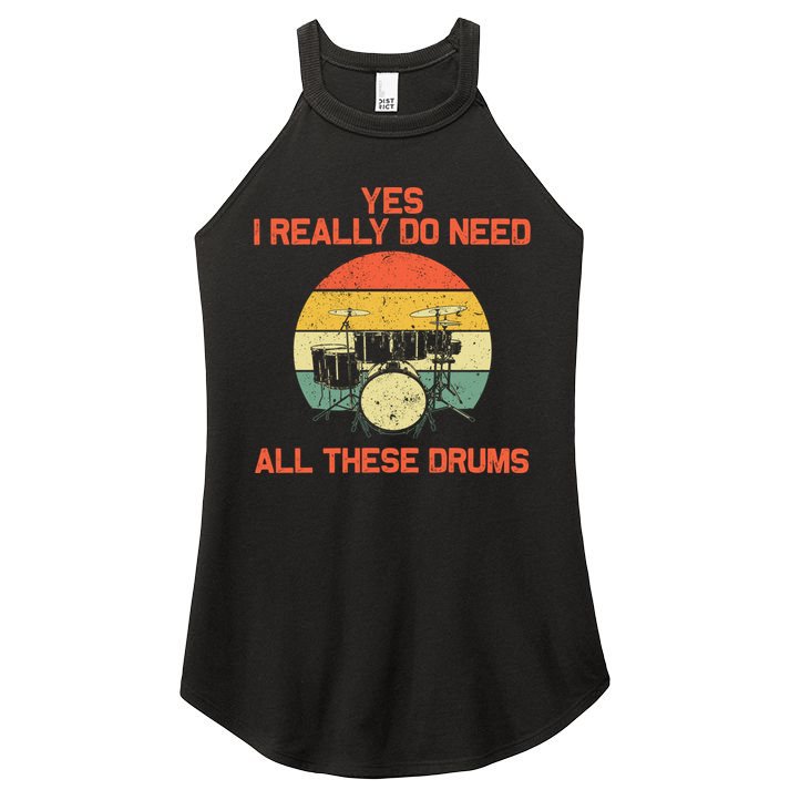 Cool Drumming Gifts Drummer Accessories & Stuff Women's Perfect Tri Rocker Tank