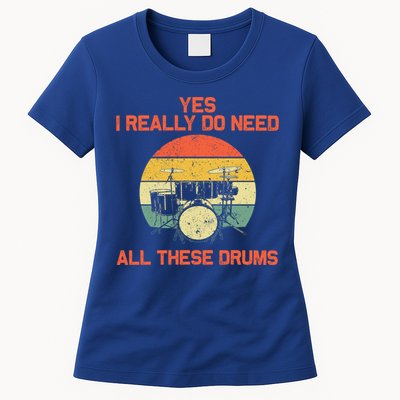 Cool Drumming Gifts Drummer Accessories & Stuff Womens T-Shirt