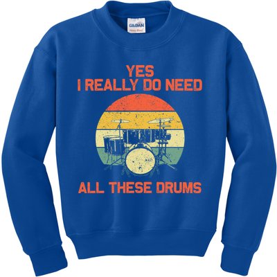 Cool Drumming Gifts Drummer Accessories & Stuff Kids Sweatshirt