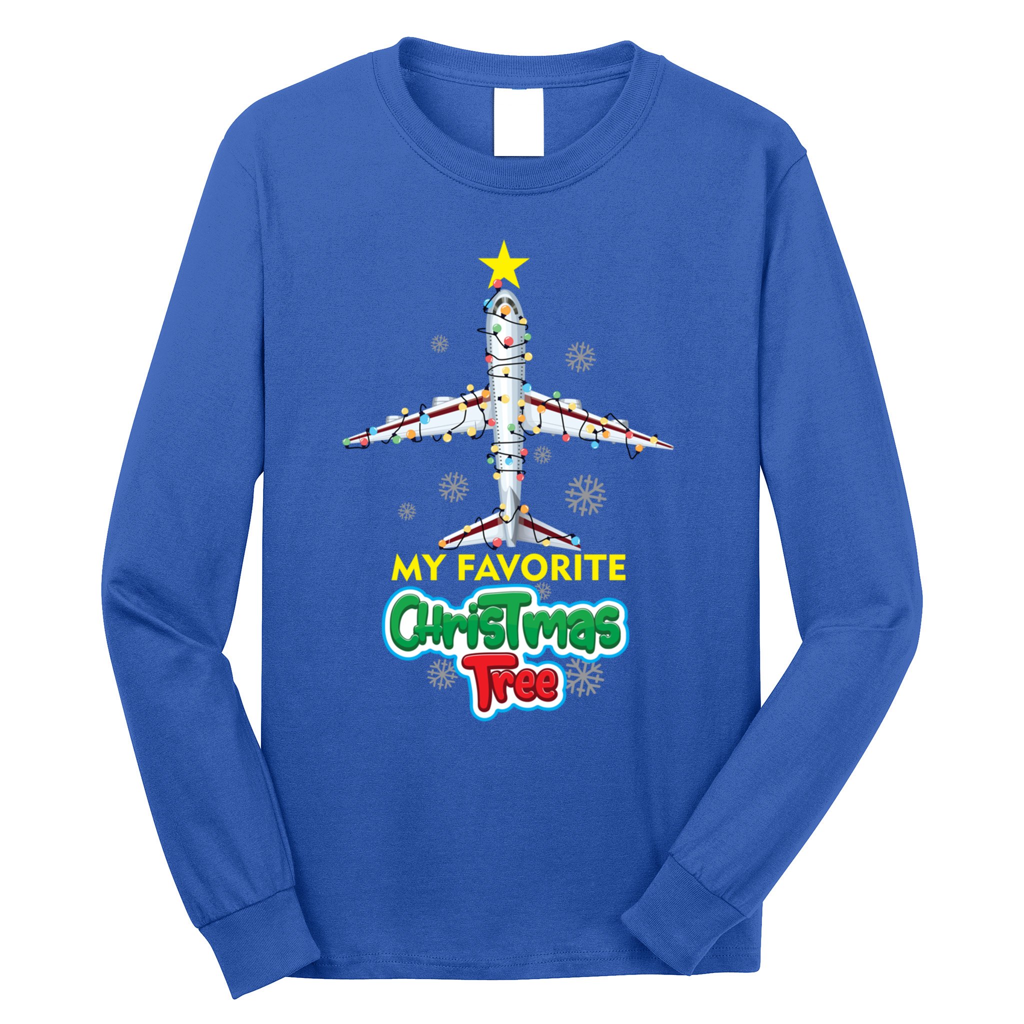 Christmas Decorated Gift Suit On Board 777 And 747 Airplanes Meaningful Gift Long Sleeve Shirt