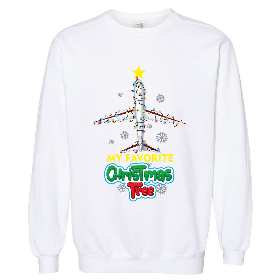 Christmas Decorated Gift Suit On Board 777 And 747 Airplanes Meaningful Gift Garment-Dyed Sweatshirt