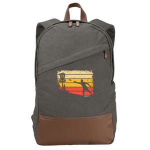 Cool Disc Golf Art Spors Disc Golf Player Cotton Canvas Backpack