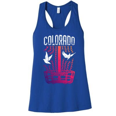 Colorado Disc Golf Player Breaking Chains Birdie Gift Women's Racerback Tank