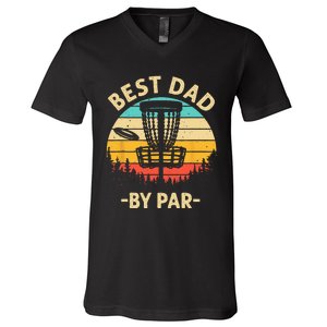 Cool Disc Golf For Dad Sports Tournament Best Dad By Par V-Neck T-Shirt