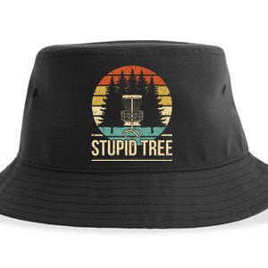 Cool Disc Golf Player Quote I Stupid Tree Sustainable Bucket Hat