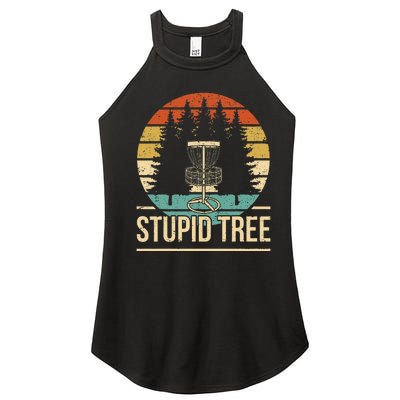 Cool Disc Golf Player Quote I Stupid Tree Women’s Perfect Tri Rocker Tank