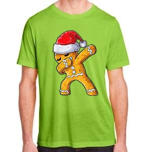 Christmas Dabbing Gingerbread Cookie Santa Hat Cute Xmas Adult ChromaSoft Performance T-Shirt