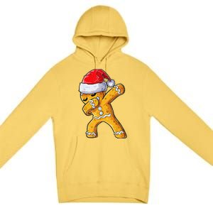 Christmas Dabbing Gingerbread Cookie Santa Hat Cute Xmas Premium Pullover Hoodie