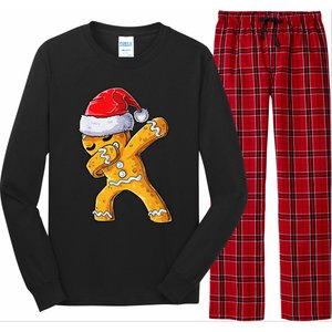 Christmas Dabbing Gingerbread Cookie Santa Hat Cute Xmas Long Sleeve Pajama Set