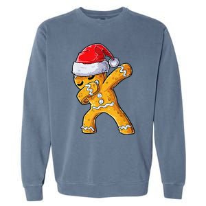 Christmas Dabbing Gingerbread Cookie Santa Hat Cute Xmas Garment-Dyed Sweatshirt