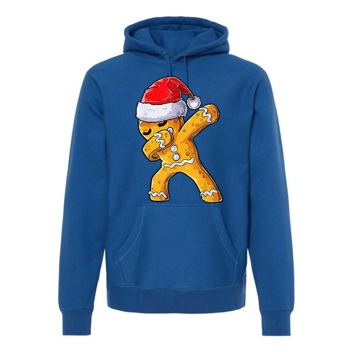 Christmas Dabbing Gingerbread Cookie Santa Hat Cute Xmas Premium Hoodie