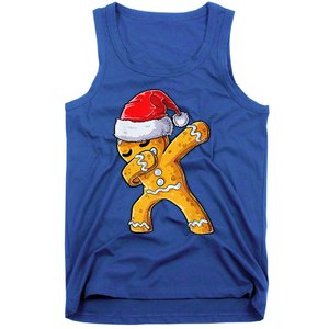 Christmas Dabbing Gingerbread Cookie Santa Hat Cute Xmas Tank Top