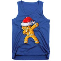 Christmas Dabbing Gingerbread Cookie Santa Hat Cute Xmas Tank Top