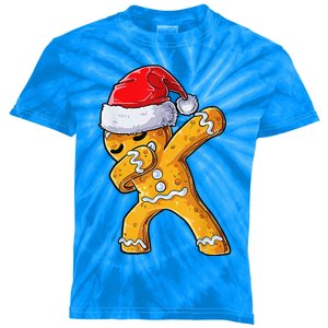 Christmas Dabbing Gingerbread Cookie Santa Hat Cute Xmas Kids Tie-Dye T-Shirt