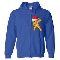 Christmas Dabbing Gingerbread Cookie Santa Hat Cute Xmas Full Zip Hoodie